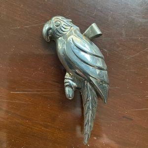 Vintage sterling puffy parrot pin/pendant